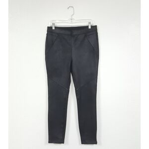 Free People Sz 12 Faux Leather Stretch Black Leggings